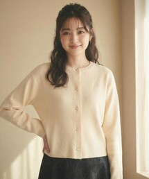 Feroux（フェルゥ）の「胸元刺繍パールニット カーディガン（カーディガン/ボレロ）」