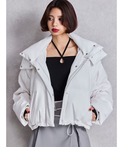 GYDA（ジェイダ）の「カップ付きホルタークロスショートロンT（Tシャツ/カットソー・レディース・ブラック/オフホワイト・FREE）」の14枚目の写真