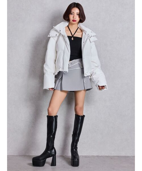 GYDA（ジェイダ）の「カップ付きホルタークロスショートロンT（Tシャツ/カットソー・レディース・ブラック/オフホワイト・FREE）」の15枚目の写真