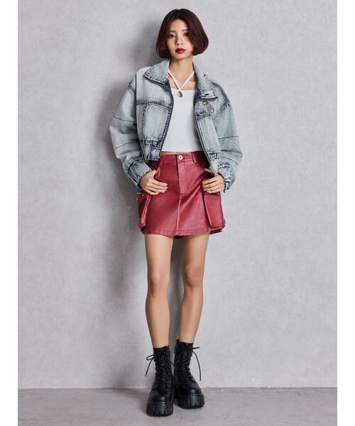 GYDA（ジェイダ）の「カップ付きホルタークロスショートロンT（Tシャツ/カットソー・レディース・ブラック/オフホワイト・FREE）」の17枚目の写真