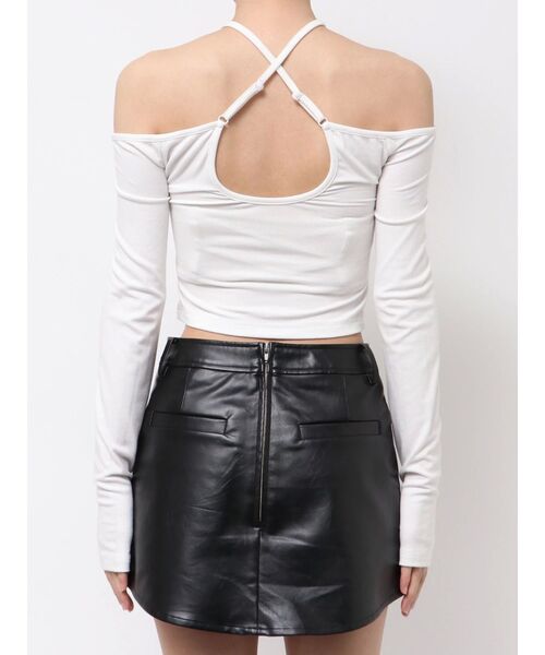 GYDA（ジェイダ）の「カップ付きホルタークロスショートロンT（Tシャツ/カットソー・レディース・ブラック/オフホワイト・FREE）」の20枚目の写真