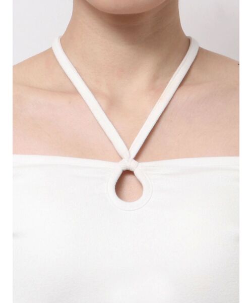 GYDA（ジェイダ）の「カップ付きホルタークロスショートロンT（Tシャツ/カットソー・レディース・ブラック/オフホワイト・FREE）」の21枚目の写真