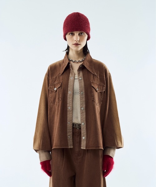 Gradation denim shirt jacket / グラデーションデニムショート