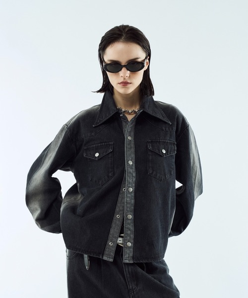 DECOROSO デニムジャケット コーティング 短丈 ダークウェア DECOROSO