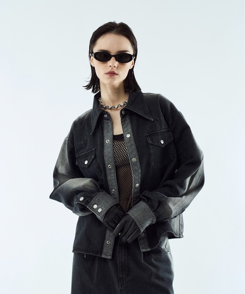 セール】Gradation denim shirt jacket / グラデーションデニム