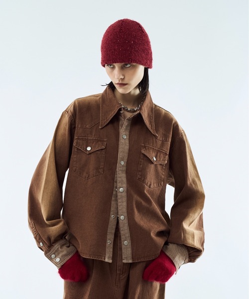 ジャケット・アウター Archive FENDI Gradation Denim Shirt セール】Gradation denim shirt jacket / グラデーションデニム