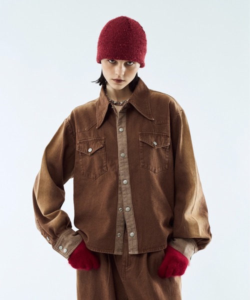 Gradation denim shirt jacket / グラデーションデニムショート