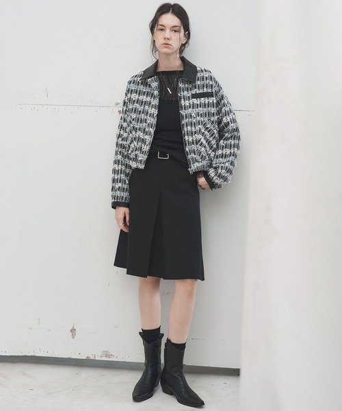 tageechita(タジチタ)の「【tageechita】2WAY タックプリーツ センタープレスミディスカート(スカート・レディース・ブラック/グレイッシュベージュ・S/M/L)」の11枚目の写真