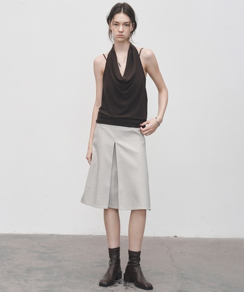 tageechita(タジチタ)の「【tageechita】2WAY タックプリーツ センタープレスミディスカート(スカート・レディース・ブラック/グレイッシュベージュ・S/M/L)」の13枚目の写真