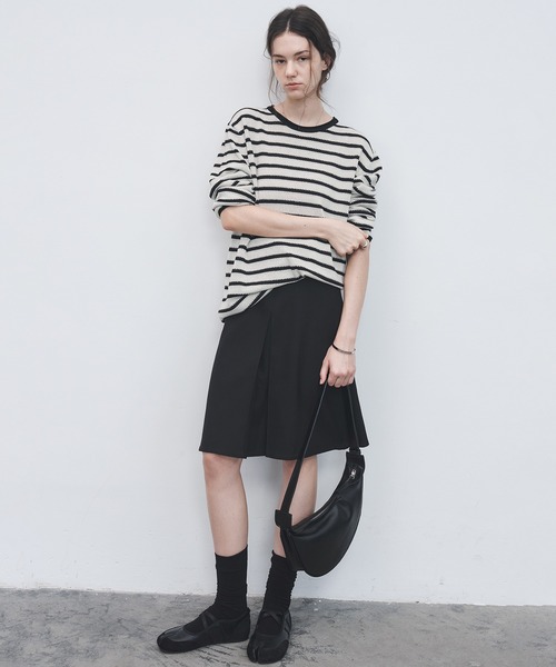 tageechita(タジチタ)の「【tageechita】2WAY タックプリーツ センタープレスミディスカート(スカート・レディース・ブラック/グレイッシュベージュ・S/M/L)」の15枚目の写真