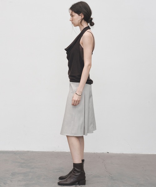 tageechita(タジチタ)の「【tageechita】2WAY タックプリーツ センタープレスミディスカート(スカート・レディース・ブラック/グレイッシュベージュ・S/M/L)」の20枚目の写真