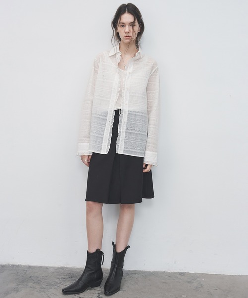 tageechita(タジチタ)の「【tageechita】2WAY タックプリーツ センタープレスミディスカート(スカート・レディース・ブラック/グレイッシュベージュ・S/M/L)」の21枚目の写真