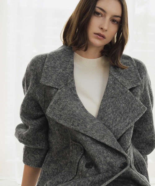 ELFRANK(エルフランク)の「【ウール70%】チェスターコート ロングコート ウールコート 冬 ロング丈(チェスターコート・レディース・チャコールグレー/グレー/ライトベージュ・FREE)」の15枚目の写真