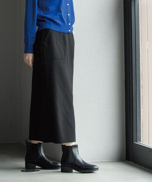 OPAQUE.CLIP（オペークドットクリップ）の「ウールライクタイトスカート【洗濯機洗い可】《8col》（スカート・レディース・グレー/チャコールグレー/ブルー系その他7/ライトベージュ/ブラック系7/ブラウン系その他5/キャメル/ボルドー・36/38/40/42）」の2枚目の写真