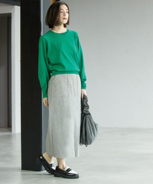 美品フォクシー アイスブルーニットタイトスカート 美品フォクシー