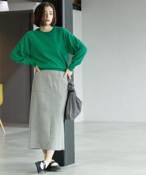 OPAQUE.CLIP(オペークドットクリップ)の「ウールライクタイトスカート【洗濯機洗い可】《8col》(スカート・レディース・グレー/チャコールグレー/ブルー系その他7/ライトベージュ/ブラック系7/ブラウン系その他5/キャメル/ボルドー・36/38/40/42)」の13枚目の写真