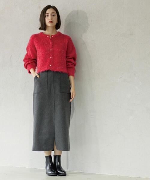 OPAQUE.CLIP(オペークドットクリップ)の「ウールライクタイトスカート【洗濯機洗い可】《8col》(スカート・レディース・グレー/チャコールグレー/ブルー系その他7/ライトベージュ/ブラック系7/ブラウン系その他5/キャメル/ボルドー・36/38/40/42)」の14枚目の写真