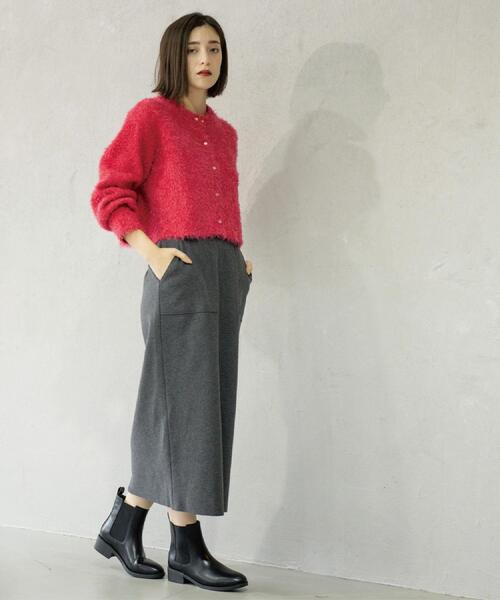 OPAQUE.CLIP(オペークドットクリップ)の「ウールライクタイトスカート【洗濯機洗い可】《8col》(スカート・レディース・グレー/チャコールグレー/ブルー系その他7/ライトベージュ/ブラック系7/ブラウン系その他5/キャメル/ボルドー・36/38/40/42)」の15枚目の写真