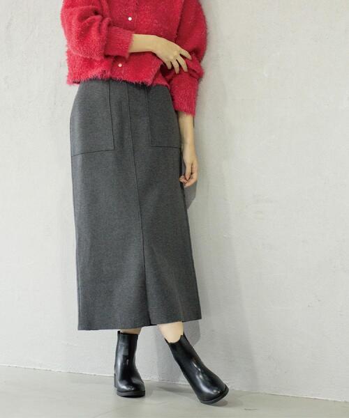セール】《8色展開/S-LLサイズ》ウールライクタイトスカート【洗濯機