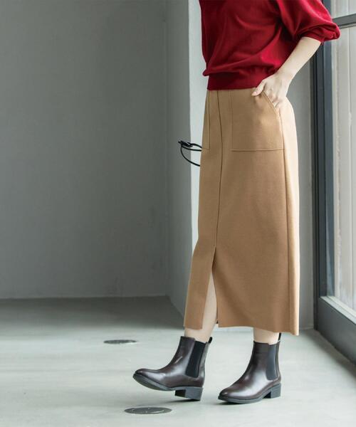 OPAQUE.CLIP(オペークドットクリップ)の「ウールライクタイトスカート【洗濯機洗い可】《8col》(スカート・レディース・グレー/チャコールグレー/ブルー系その他7/ライトベージュ/ブラック系7/ブラウン系その他5/キャメル/ボルドー・36/38/40/42)」の20枚目の写真