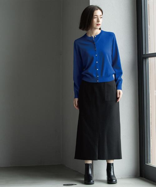 OPAQUE.CLIP（オペークドットクリップ）の「ウールライクタイトスカート【洗濯機洗い可】《8col》（スカート・レディース・グレー/チャコールグレー/ブルー系その他7/ライトベージュ/ブラック系7/ブラウン系その他5/キャメル/ボルドー・36/38/40/42）」の17枚目の写真