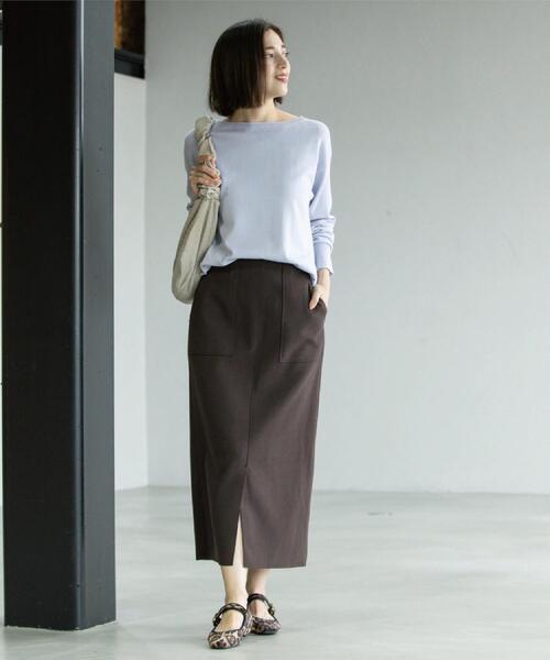 OPAQUE.CLIP（オペークドットクリップ）の「ウールライクタイトスカート【洗濯機洗い可】《8col》（スカート・レディース・グレー/チャコールグレー/ブルー系その他7/ライトベージュ/ブラック系7/ブラウン系その他5/キャメル/ボルドー・36/38/40/42）」の20枚目の写真