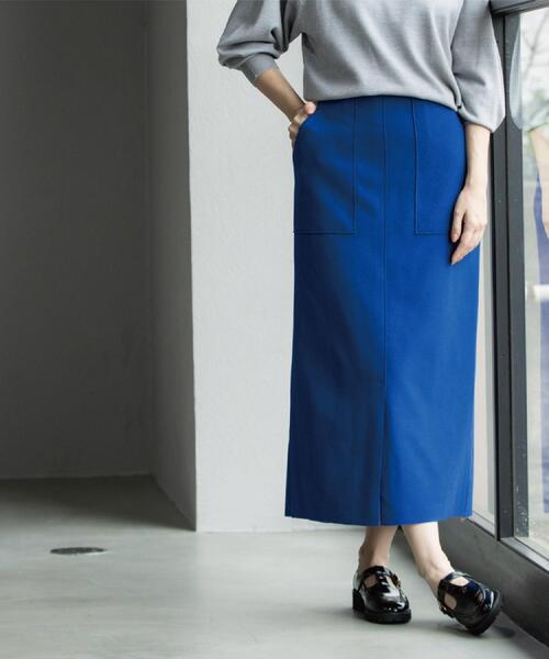 OPAQUE.CLIP（オペークドットクリップ）の「ウールライクタイトスカート【洗濯機洗い可】《8col》（スカート・レディース・グレー/チャコールグレー/ブルー系その他7/ライトベージュ/ブラック系7/ブラウン系その他5/キャメル/ボルドー・36/38/40/42）」の11枚目の写真