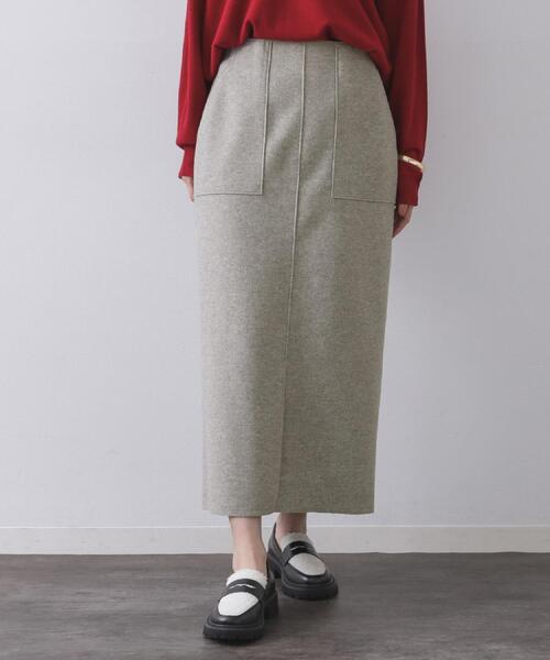 OPAQUE.CLIP（オペークドットクリップ）の「ウールライクタイトスカート【洗濯機洗い可】《8col》（スカート・レディース・グレー/チャコールグレー/ブルー系その他7/ライトベージュ/ブラック系7/ブラウン系その他5/キャメル/ボルドー・36/38/40/42）」の15枚目の写真