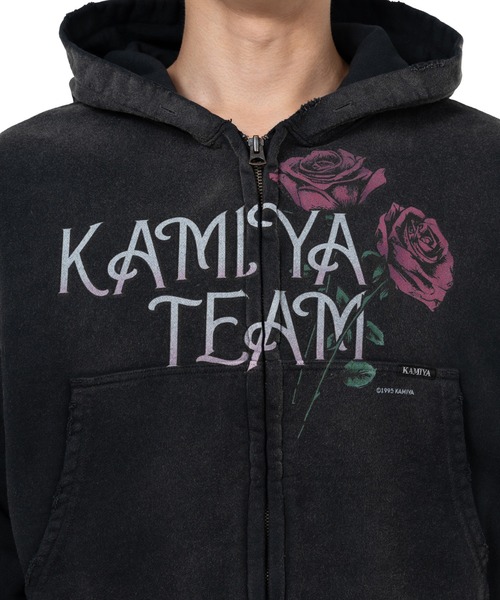 セール】'Rose' Distressed Distressed Zip-up Short Hoodie