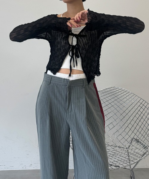 フロントリボン シアーカーディガン（カーディガン/ボレロ）｜SEN