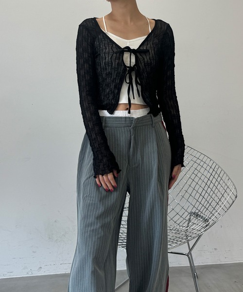 フロントリボン シアーカーディガン（カーディガン/ボレロ）｜SEN