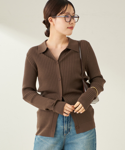 Plage floche rib カーディガン Plage floche rib カーディガン