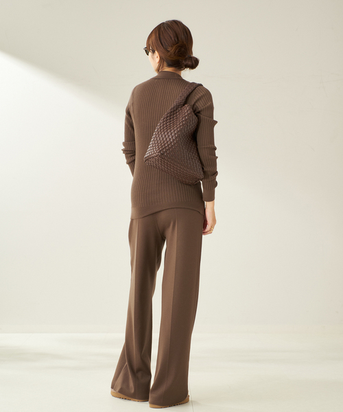 plage（プラージュ）の「Collar Wide Rib カーディガン（カーディガン/ボレロ・レディース・ブラウン/オリーブ・FREE）」の19枚目の写真