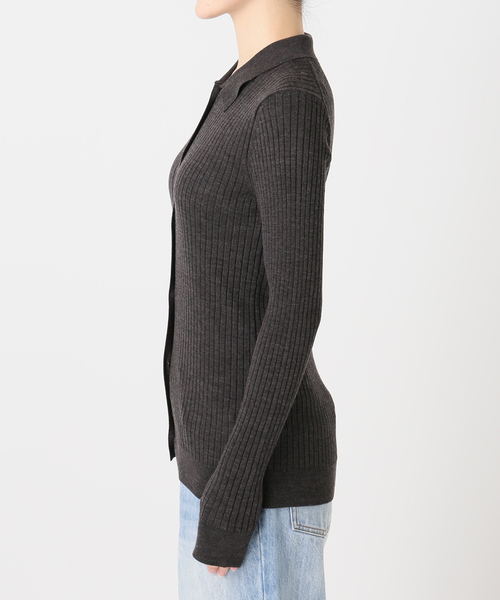 Collar Wide Rib カーディガン（カーディガン/ボレロ）｜Plage