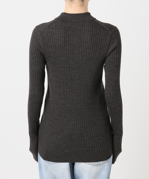 Collar Wide Rib カーディガン（カーディガン/ボレロ）｜Plage