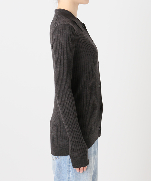 Collar Wide Rib カーディガン（カーディガン/ボレロ）｜Plage