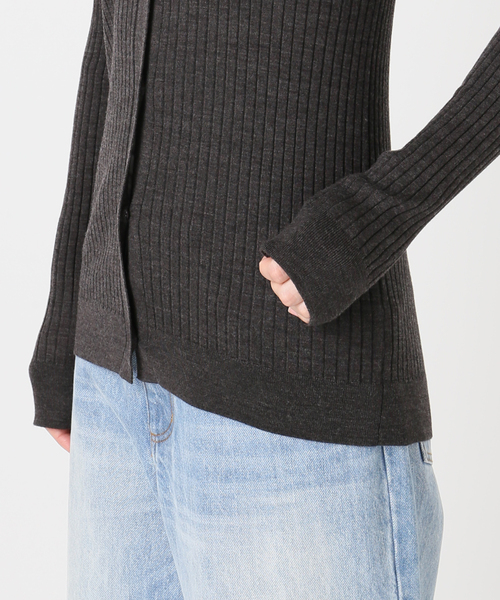 plage（プラージュ）の「Collar Wide Rib カーディガン（カーディガン/ボレロ・レディース・ブラウン/オリーブ・FREE）」の8枚目の写真