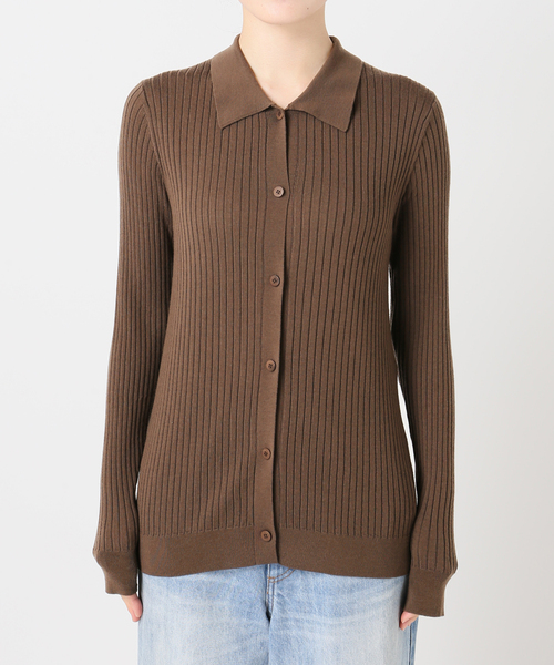 Collar Wide Rib カーディガン（カーディガン/ボレロ）｜Plage