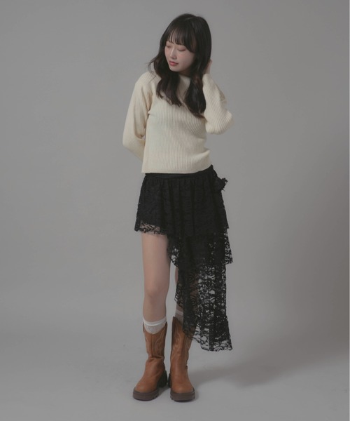 Chick(チック)の「Boatneck Design Knit/ボートネックデザインニット(ニット/セーター・レディース・ホワイト/レッド/ブラック・FREE)」の10枚目の写真