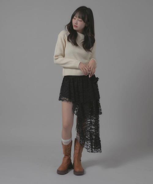Chick(チック)の「Boatneck Design Knit/ボートネックデザインニット(ニット/セーター・レディース・ホワイト/レッド/ブラック・FREE)」の11枚目の写真