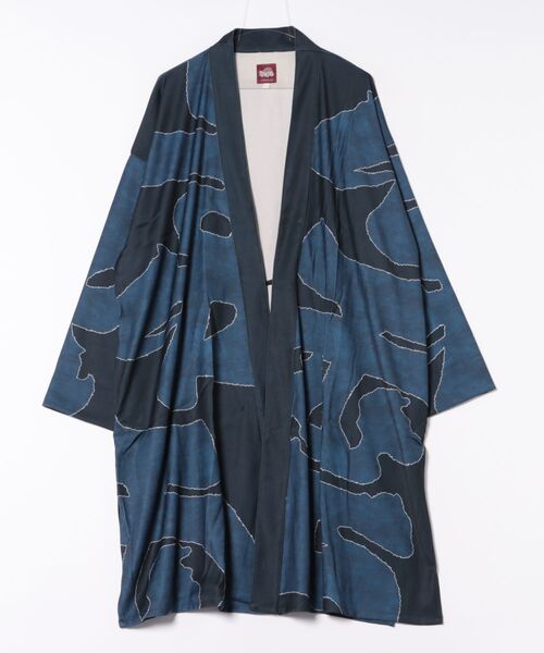 カヤ(カヤ)の「【カヤ】福字画 着物メンズ羽織(カーディガン/ボレロ・メンズ・スミクロ/ベージュ/ダークネイビー・FREE)」の3枚目の写真