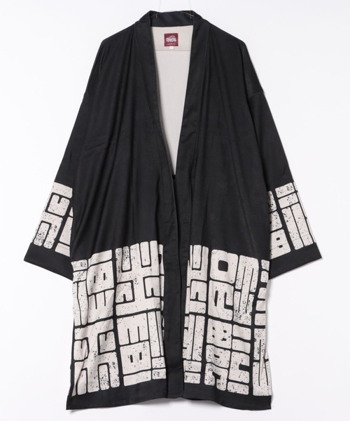 カヤ(カヤ)の「【カヤ】福字画 着物メンズ羽織(カーディガン/ボレロ・メンズ・スミクロ/ベージュ/ダークネイビー・FREE)」の1枚目の写真