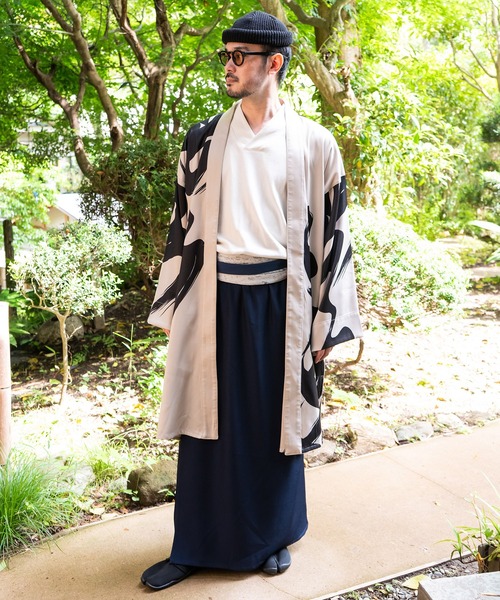 カヤ(カヤ)の「【カヤ】福字画 着物メンズ羽織(カーディガン/ボレロ・メンズ・スミクロ/ベージュ/ダークネイビー・FREE)」の12枚目の写真