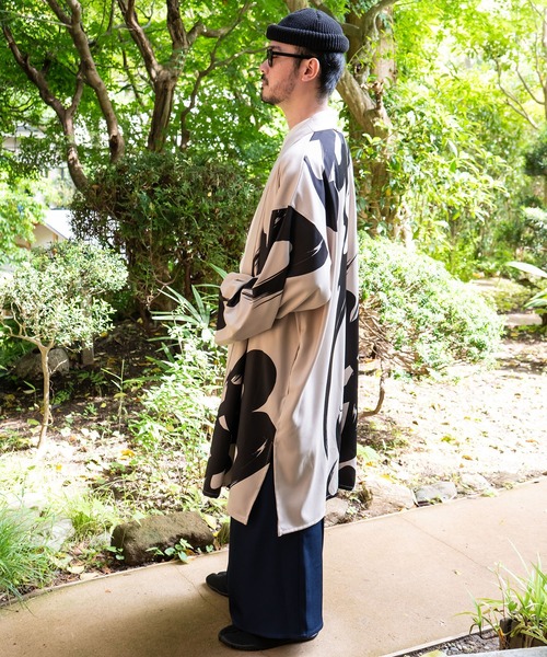 カヤ(カヤ)の「【カヤ】福字画 着物メンズ羽織(カーディガン/ボレロ・メンズ・スミクロ/ベージュ/ダークネイビー・FREE)」の14枚目の写真