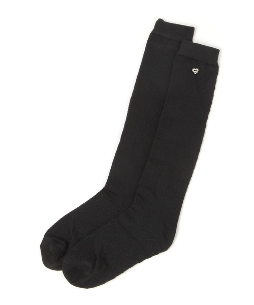 Heather（ヘザー）の「ケーブルハイＳＯＸ　595941（ソックス/靴下・レディース・ホワイト/ブラック・FREE）」の2枚目の写真