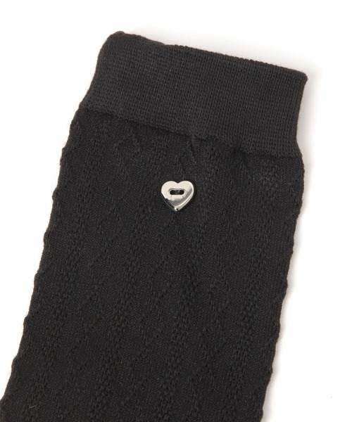 Heather（ヘザー）の「ケーブルハイＳＯＸ　595941（ソックス/靴下・レディース・ホワイト/ブラック・FREE）」の3枚目の写真