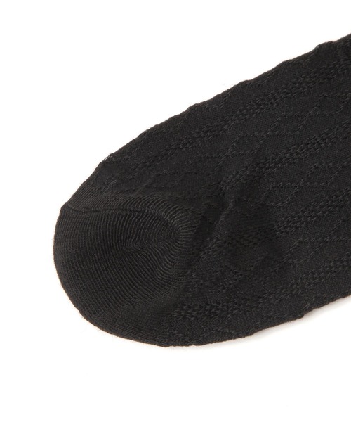 Heather（ヘザー）の「ケーブルハイＳＯＸ　595941（ソックス/靴下・レディース・ホワイト/ブラック・FREE）」の5枚目の写真