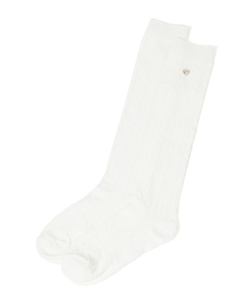 Heather（ヘザー）の「ケーブルハイＳＯＸ　595941（ソックス/靴下・レディース・ホワイト/ブラック・FREE）」の7枚目の写真