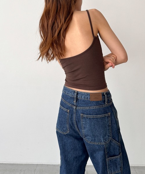 CANAL JEAN（キャナルジーン）の「El mar　バックオープンコットンキャミ（キャミソール・レディース・チャコールグレー/ダークグリーン/ブラック/ブラウン・ONE SIZE）」の3枚目の写真