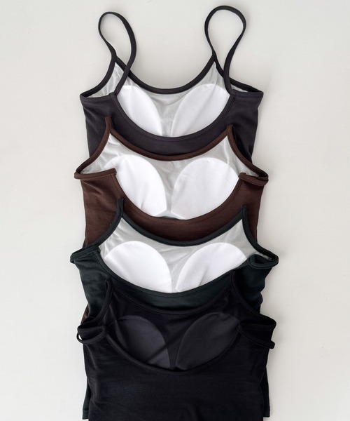 CANAL JEAN（キャナルジーン）の「El mar　バックオープンコットンキャミ（キャミソール・レディース・チャコールグレー/ダークグリーン/ブラック/ブラウン・ONE SIZE）」の14枚目の写真